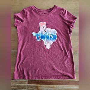 Girls Maroon Texas Graphic T-Shirt